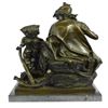 Image 3 : Roman Warrior With Child Bronze Sculpture on Marble Base Figurine