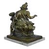 Image 4 : Roman Warrior With Child Bronze Sculpture on Marble Base Figurine