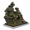Image 9 : Roman Warrior With Child Bronze Sculpture on Marble Base Figurine