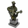 Image 1 : Guitar Player Bronze Figurine on Marble Base Statue