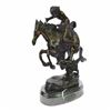 Image 1 : Native American Indian Riding Horse Bronze Sculpture
