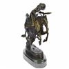 Image 2 : Native American Indian Riding Horse Bronze Sculpture