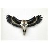 Image 1 : handmade Painted Cow Skull with American Flying Eagle Cold Cast Bronze Sculpture