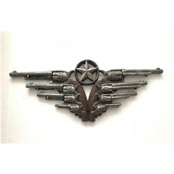 Wall Mount Lone Star Gun Pistol Trophy Classic Cold Cast Bronze Sculpture