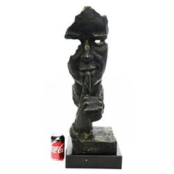 Silence Bronze Sculpture on Marble Base Figurine