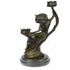 Image 2 : Art Nouveau Lady Candelabra Bronze Sculpture