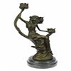 Image 5 : Art Nouveau Lady Candelabra Bronze Sculpture