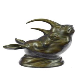 African Rhinoceros Wall Mount Bronze Statue