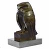 Image 1 : Abstract Modern Art Owl Bronze Sculpture on Marble Base Statue
