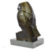 Image 2 : Abstract Modern Art Owl Bronze Sculpture on Marble Base Statue