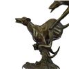 Image 6 : Three Wild Dogs Running on Marble Base Bronze Sculpture