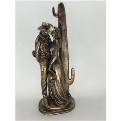 Effect Masterpiece Old West Cowboy with His Girl Cold Cast Bronze Sculpture