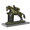 Image 1 : Jockey Bronze Sculpture on Marble Base Statue
