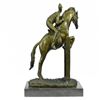 Image 3 : Jockey Bronze Sculpture on Marble Base Statue