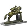 Image 4 : Jockey Bronze Sculpture on Marble Base Statue