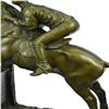Image 8 : Jockey Bronze Sculpture on Marble Base Statue