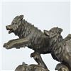 Image 2 : Pack Wolf Wolves Running Bronze Sculpture on Marble Statue
