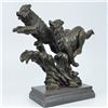 Image 3 : Pack Wolf Wolves Running Bronze Sculpture on Marble Statue