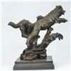 Image 4 : Pack Wolf Wolves Running Bronze Sculpture on Marble Statue