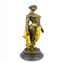 Gilt Nude Girl Bronze Sculpture