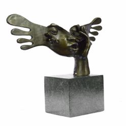 Modern Bronze Sculpture on Marble Base Figurine
