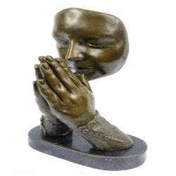 Amen Pray Bronze Sculpture on Marble Base Statue