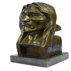 The Savage Bronze Sculpture on Marble Base Figurine