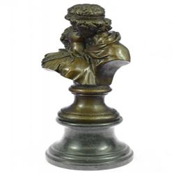 The Kiss Bronze Sculpture on Marble Base Figurine
