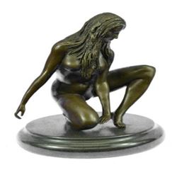 Nude Girl Bronze Figurine