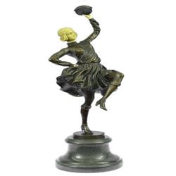 A Tambourine Dancer Bronze Sculpture