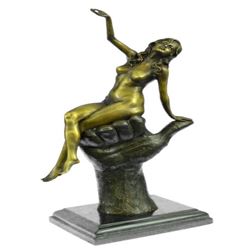 Two Tone Statue Sexy Lady Bronze Sculpture