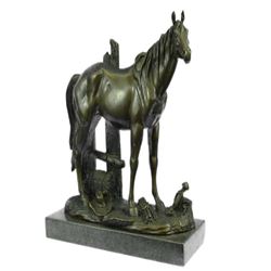 Classic Stallion Mere Horse Bronze Sculpture