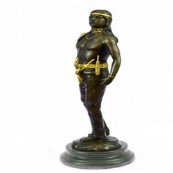Gold Patina Native Indian Prince Bronze Sculpture