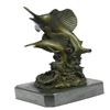 Image 1 : Two Marlin Bronze Sculpture on Marble Base Figurine