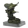 Image 2 : Two Marlin Bronze Sculpture on Marble Base Figurine