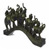 Image 2 : Five Elephant Crossing a Bridge Sign of Wealth Power Bronze Sculpture