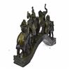 Image 4 : Five Elephant Crossing a Bridge Sign of Wealth Power Bronze Sculpture