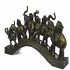 Image 5 : Five Elephant Crossing a Bridge Sign of Wealth Power Bronze Sculpture