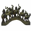 Image 7 : Five Elephant Crossing a Bridge Sign of Wealth Power Bronze Sculpture