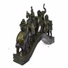 Image 8 : Five Elephant Crossing a Bridge Sign of Wealth Power Bronze Sculpture