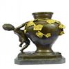 Image 3 : Handcrafted Marble Base Vase Nude Boy Bronze Sculpture