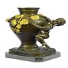 Image 5 : Handcrafted Marble Base Vase Nude Boy Bronze Sculpture