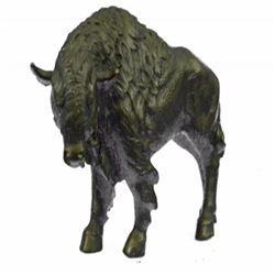 American Buffalo Bull Bison Western Artwork Bronze Statue
