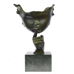 Abstract Girl Hush Up Bronze Sculpture
