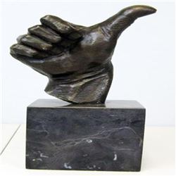 Handcrafted Thumbs Up Hand Bronze Sculpture