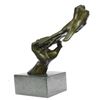 Image 7 : Modern Two Hands Bronze Sculpture on Marble Bast Figure