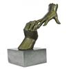 Image 8 : Modern Two Hands Bronze Sculpture on Marble Bast Figure
