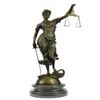 Image 1 : Blind Justice Bronze Sculpture on Marble Base Figurine