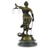 Image 7 : Blind Justice Bronze Sculpture on Marble Base Figurine
