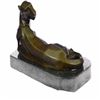 Image 4 : Handcrafted Mountain Lion Bronze Sculpture on Marble Base Figurine